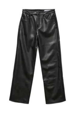 Calça compridas com efeito de couro