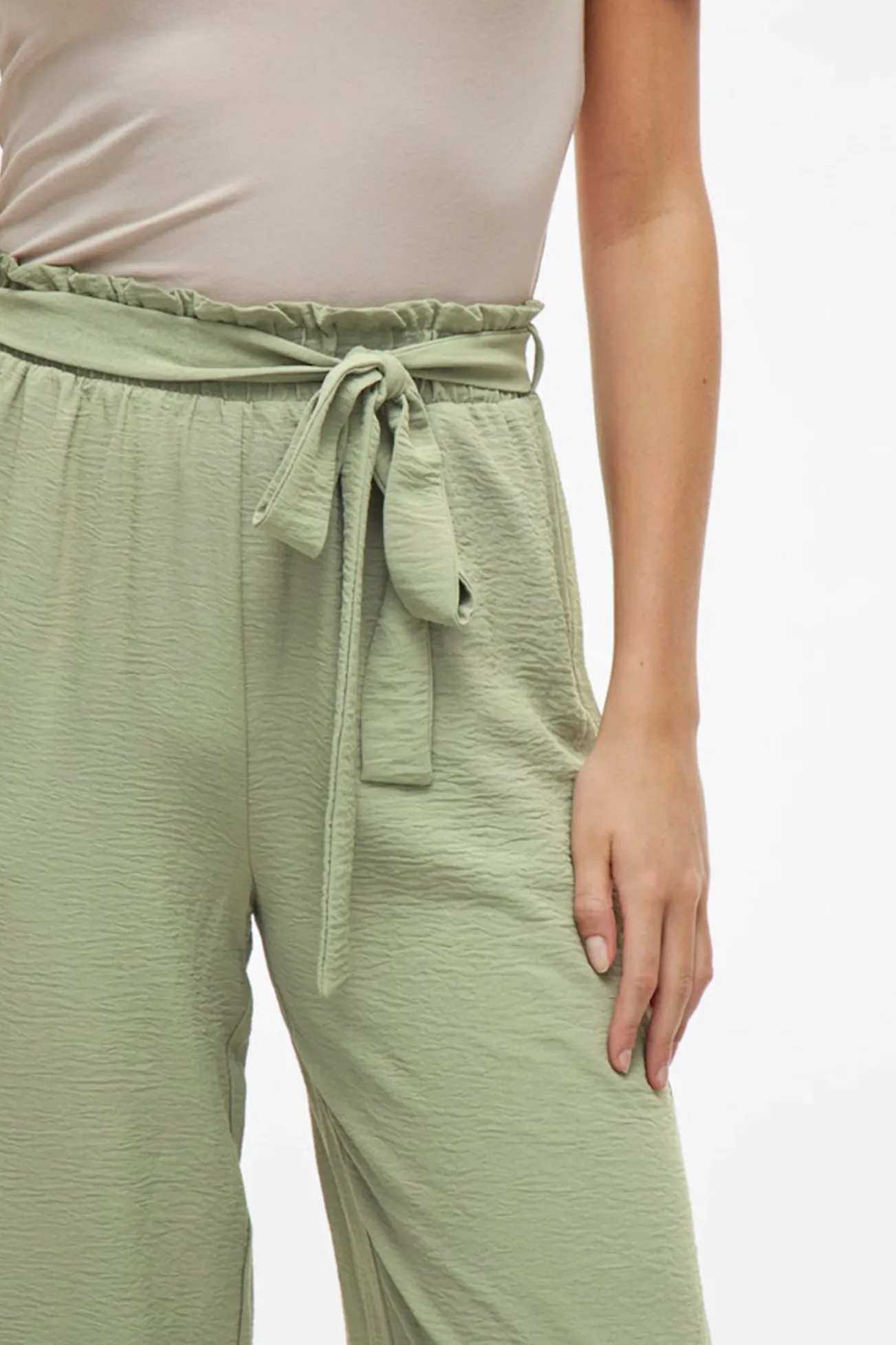 Calça culotte de cintura alta