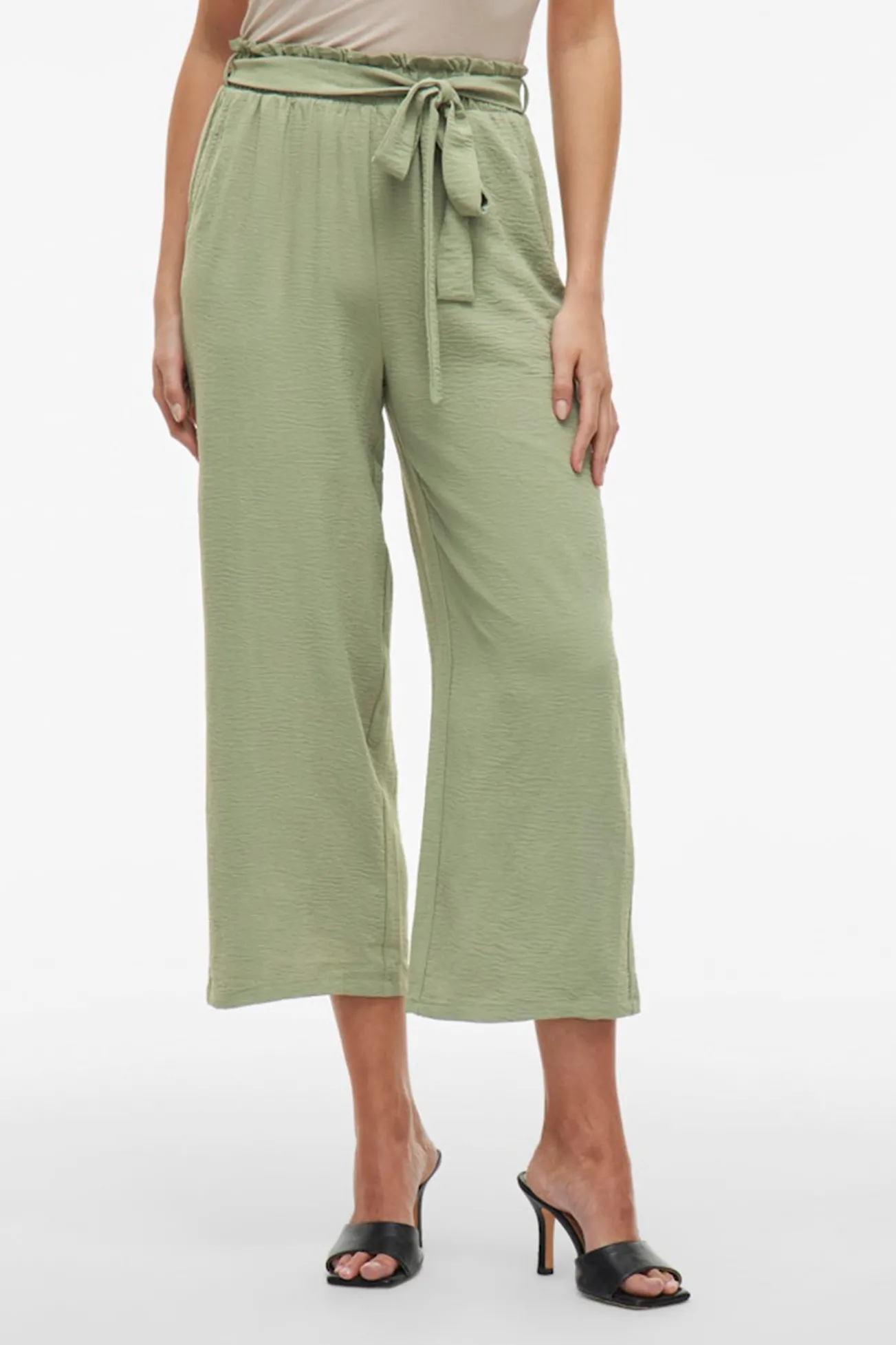 Calça culotte de cintura alta