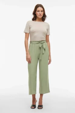 Calça culotte de cintura alta