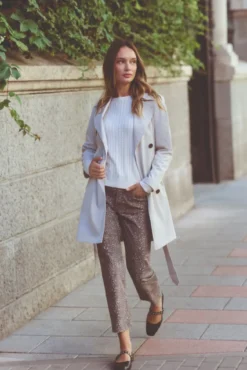 Calça de leopardo com 5 bolsos