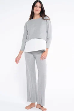 Calça de pré-mamã de malha com costuras