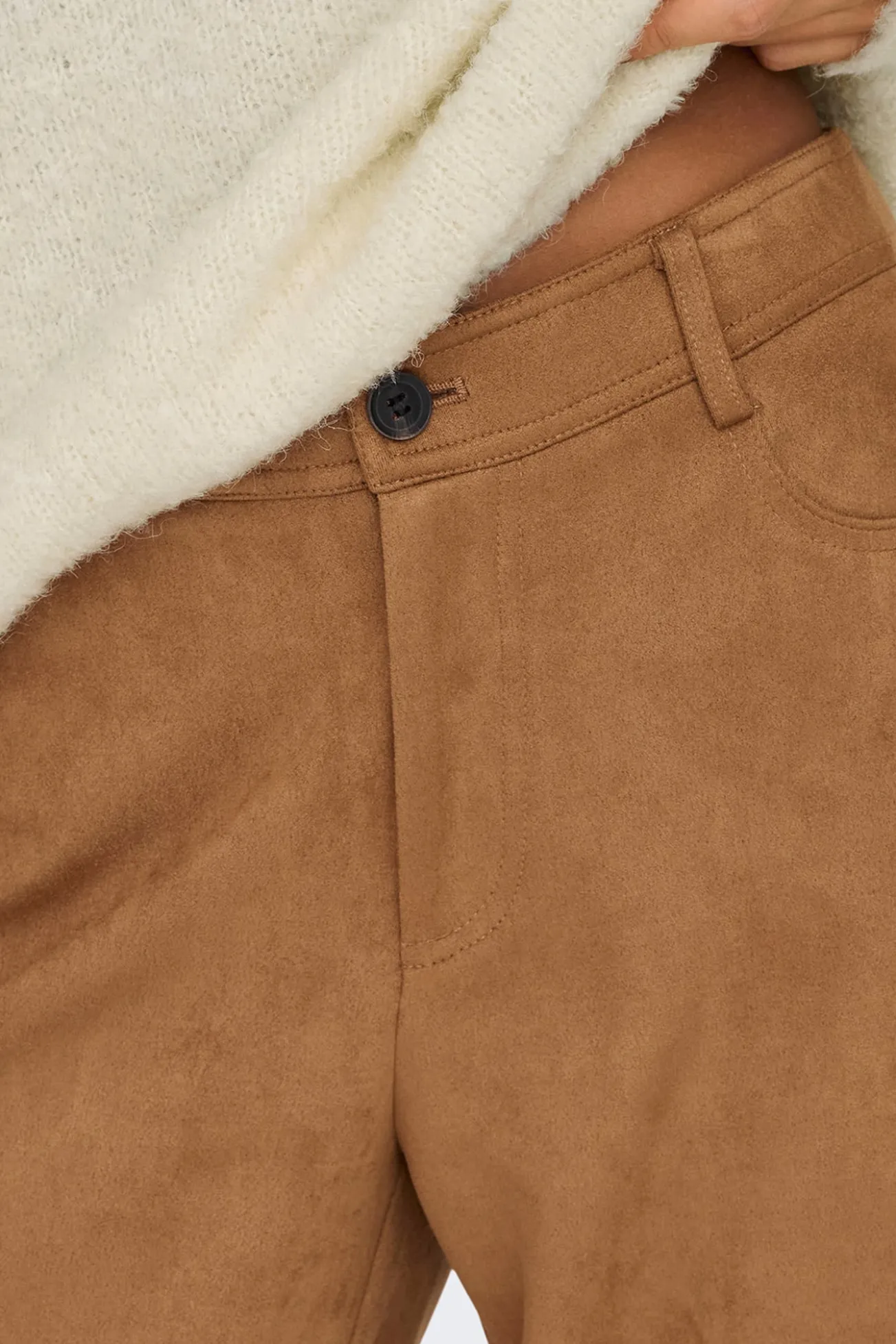 Calça de terno de camurça