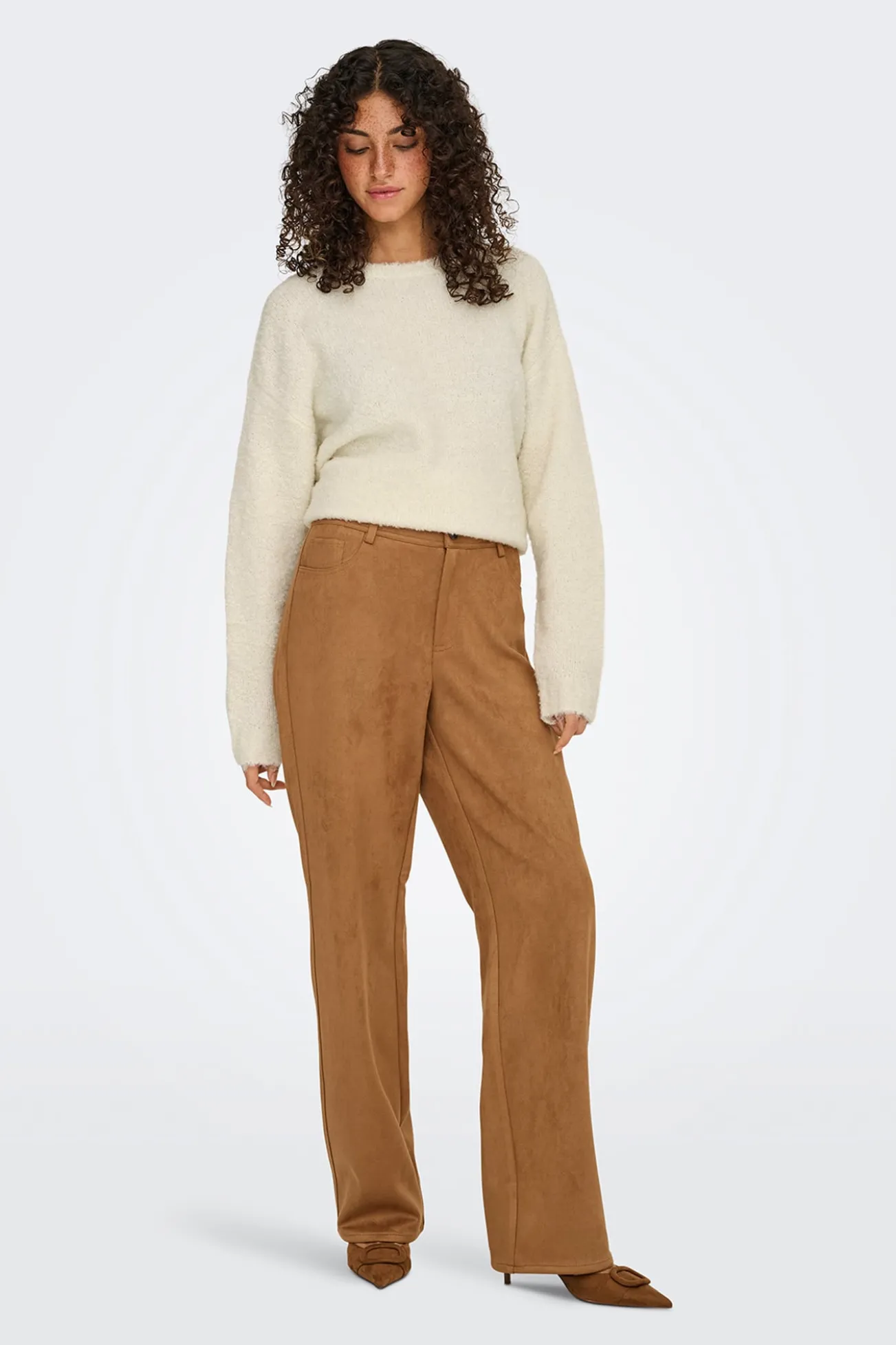 Calça de terno de camurça