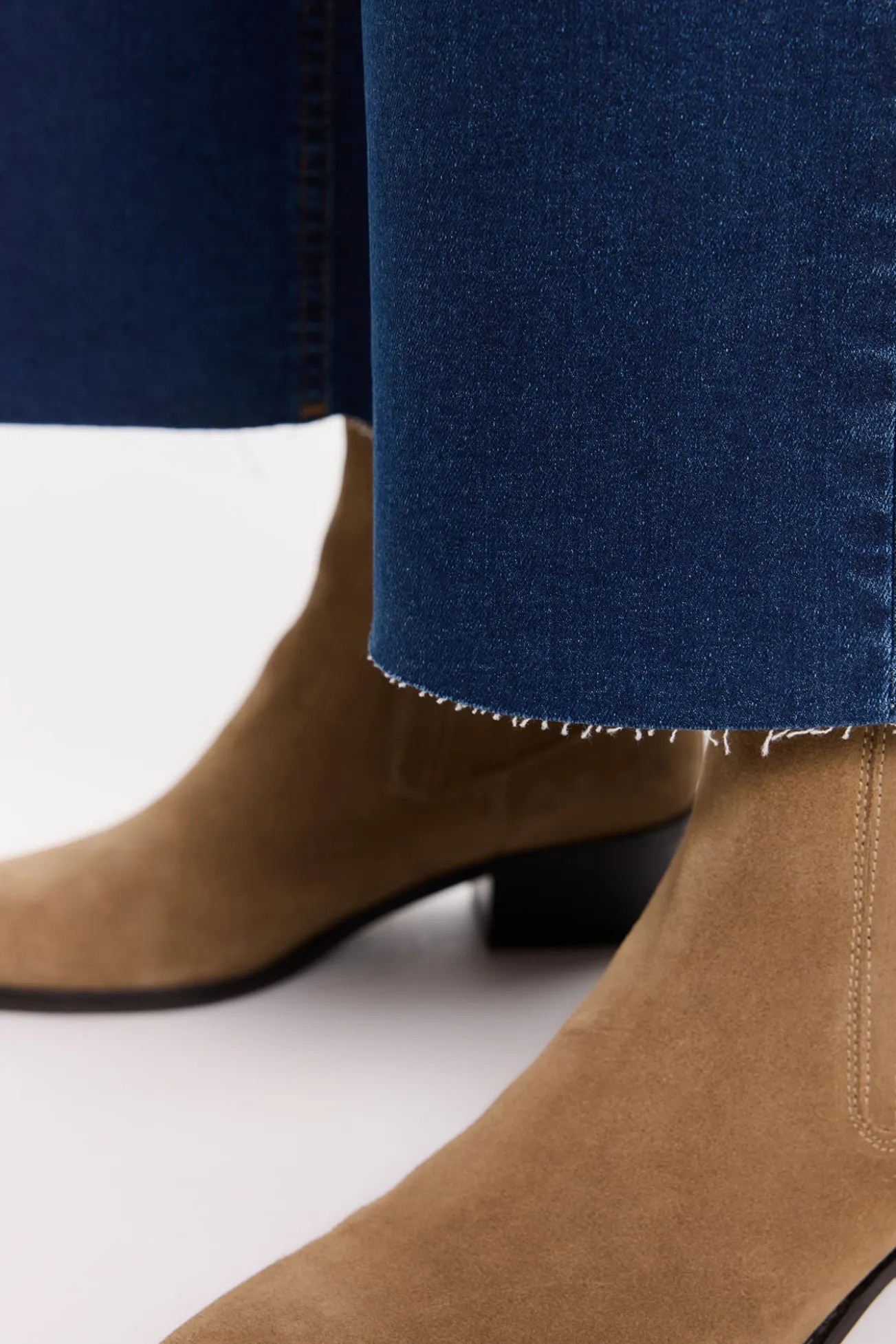 Calça jeans culotte de cintura alta