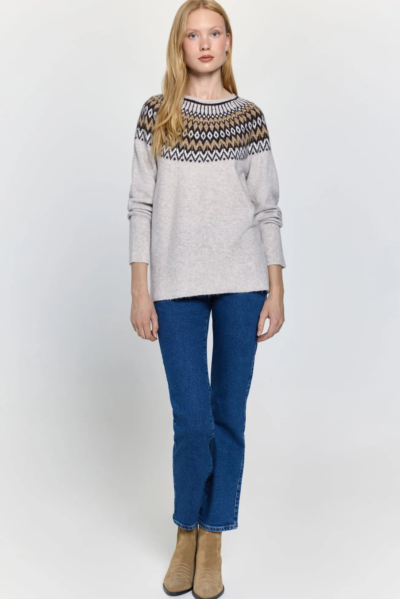 Calça jeans de cintura alta com ajuste regular