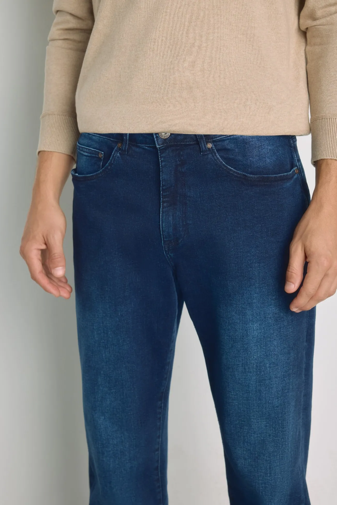 Calça jeans de corte reto