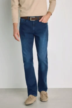 Calça jeans de corte reto