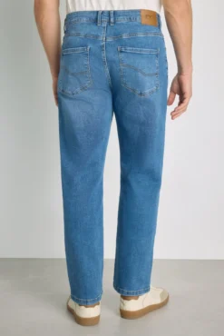 Calça jeans de corte reto