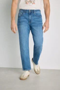 Calça jeans de corte reto