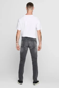 Calça jeans skinny masculina cinza