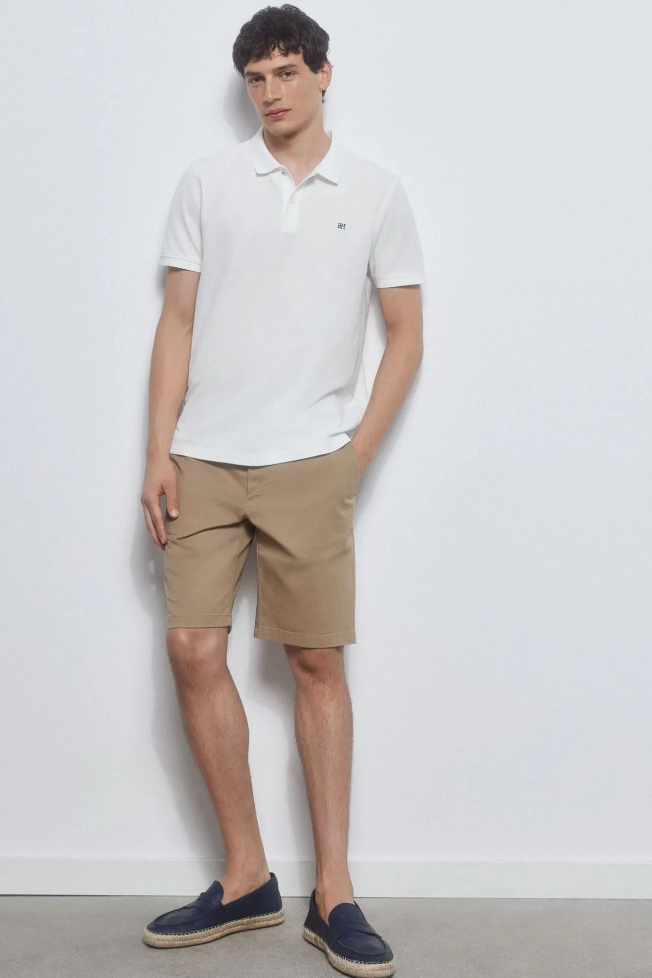 Calças bermuda chino premium flex