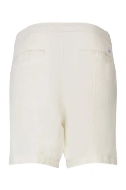 Calças curtas de homem monocolor com mistura de linho e algodão