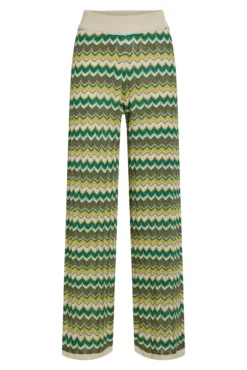 Calças de malha Pointelle com lurex