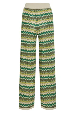 Calças de malha Pointelle com lurex
