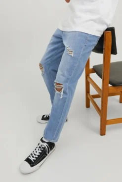 Calças jeans Frank azul cropped