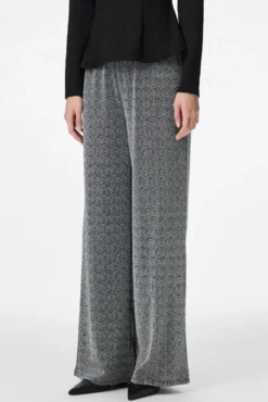 Calça wide lurex
