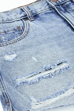 Calções denim desbotados