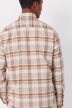 Camisa aos quadrados em oxford slub