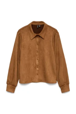 Camisa com efeito camurça