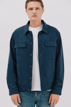 Camisa comprida efeito camurça