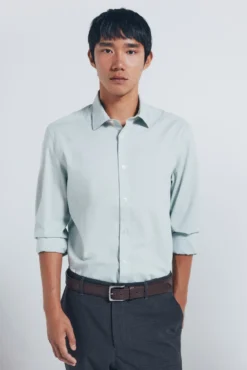 Camisa de algodão com debrum