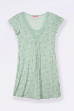 Camisa de dormir curta de amamentação com estampado "bouquet"