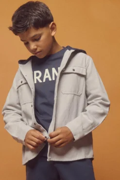 Camisa de flanela com capuz para menino