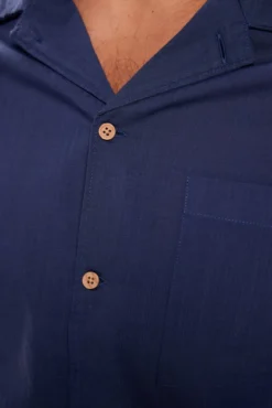Camisa de gola de lapela lisa