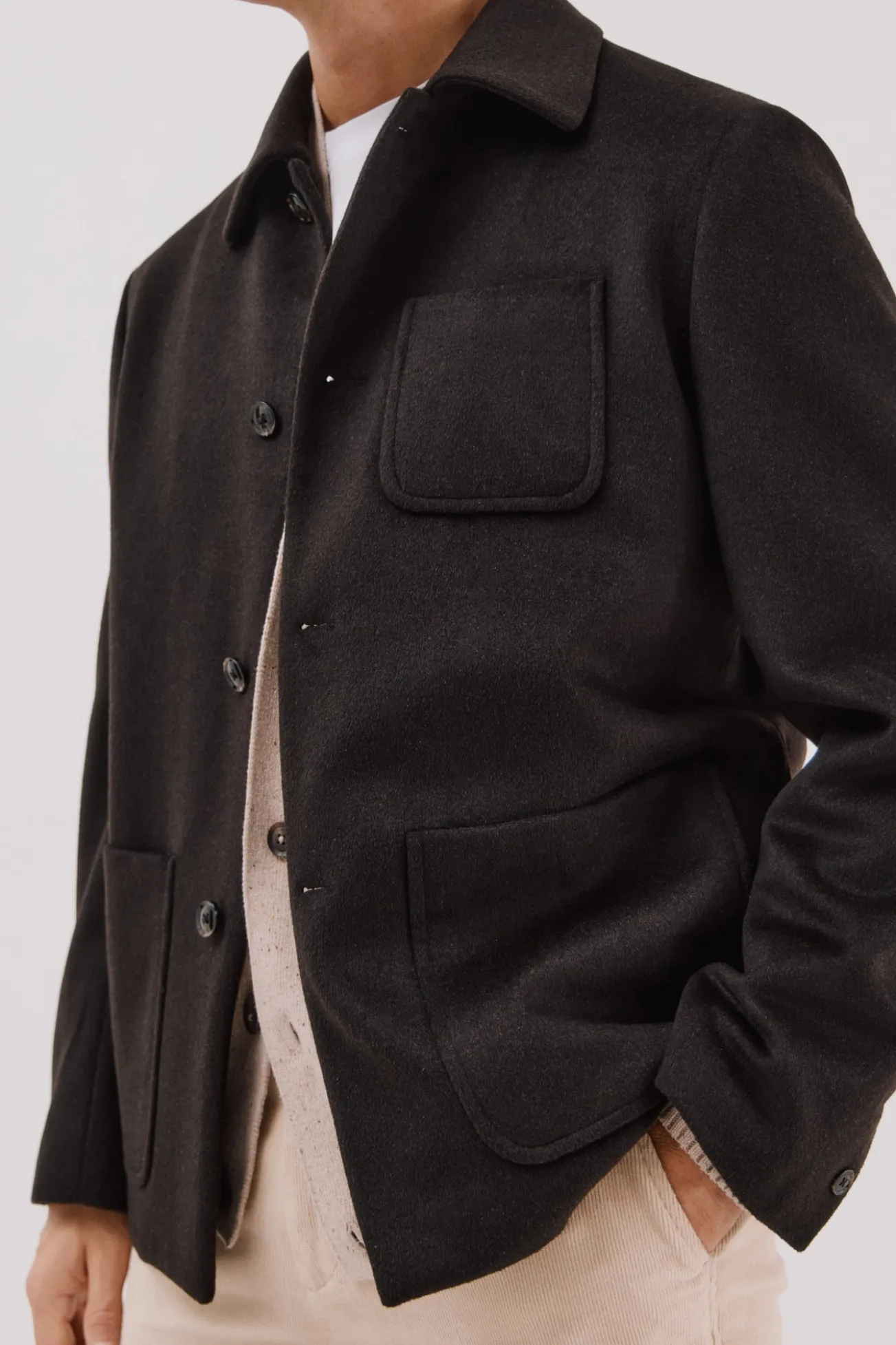 Camisa de lã com botões
