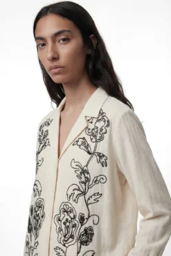 Camisa de linho com estampado