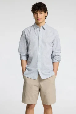 Camisa de linho de manga comprida