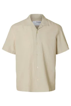 Camisa de linho de manga curta