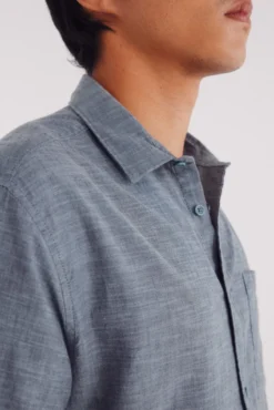 Camisa de linho de manga manga curta