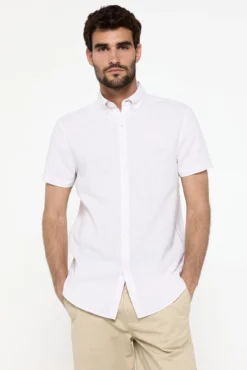 Camisa de linho manga curta