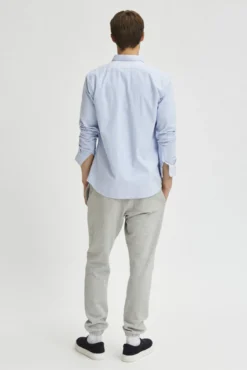 Camisa de manga comprida com bolso 100% algodão
