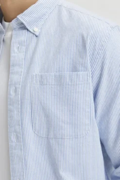 Camisa de manga comprida com bolso 100% algodão