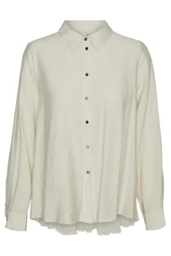 Camisa de manga comprida com pregas nas costas