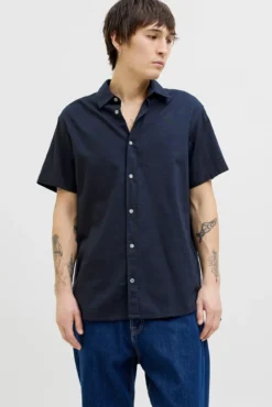Camisa de manga curta com ajuste relaxado
