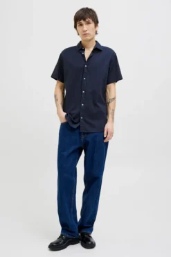 Camisa de manga curta com ajuste relaxado