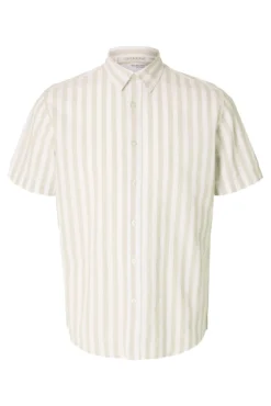 Camisa de manga curta de linho