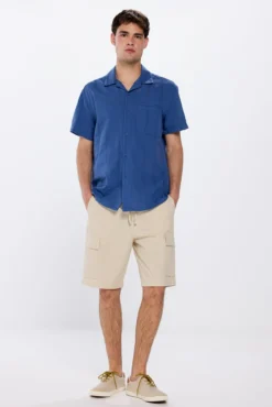 Camisa de manga curta jacquard leve
