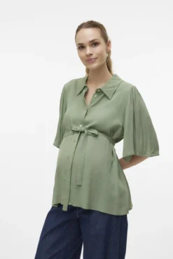Camisa de manga 2/4 maternity e lactância