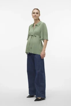 Camisa de manga 2/4 maternity e lactância
