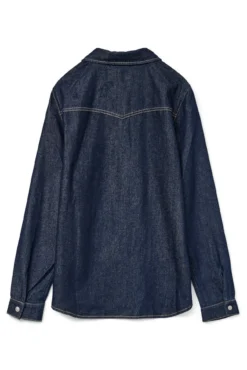 Camisa denim com bolsos no peito