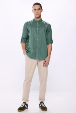 Camisa de popelina Mao