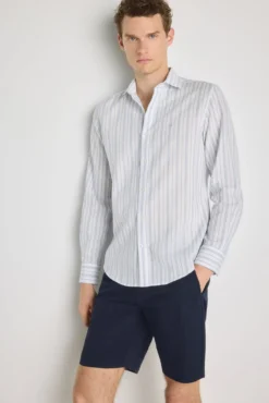Camisa de riscas de manga comprida