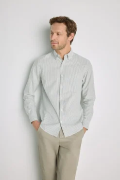 Camisa de riscas de manga comprida