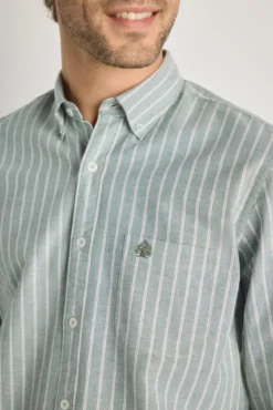 Camisa de riscas de manga comprida