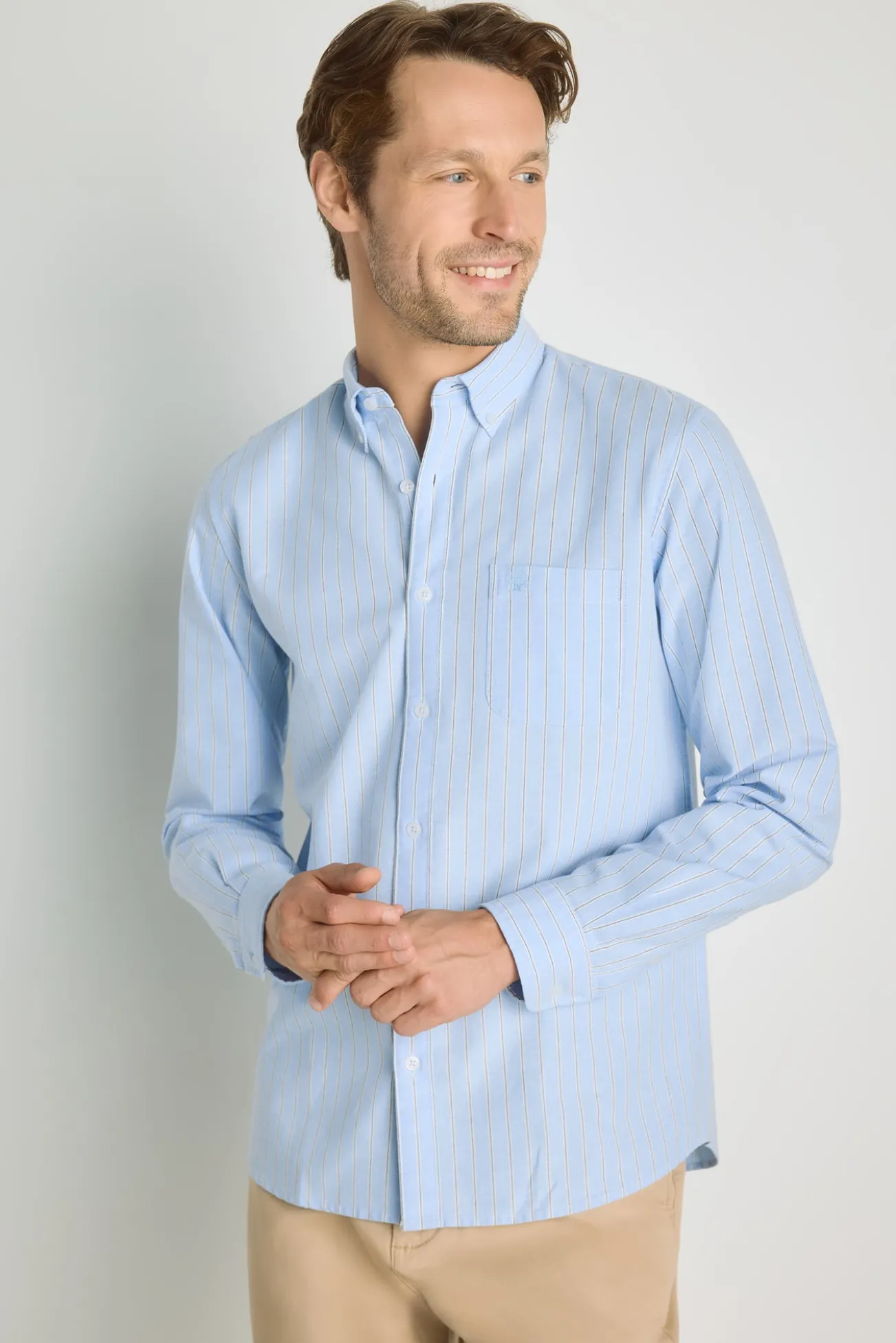 Camisa de riscas de manga comprida